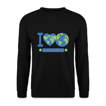 Tag Der Erde – Ich Liebe Die Erde Umwelt - Unisex Pullover - Schwarz - Vorne - Alina (178cm) & Michal (187cm)