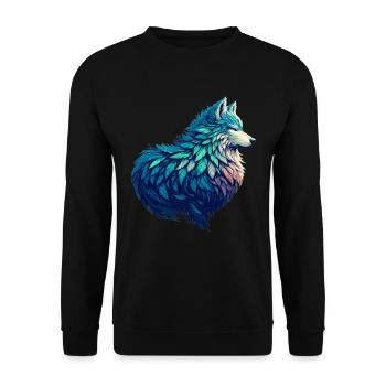 Wolf Standing Majestic In A - Unisex Sweatshirt - black - Front - Alina (178cm) & Michal (187cm)