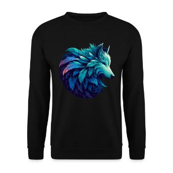 Wolf Standing Majestic In A - Unisex Sweatshirt - black - Front - Alina (178cm) & Michal (187cm)
