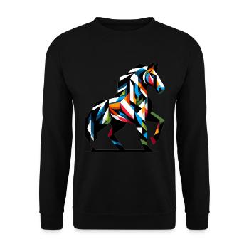 Cubist Horse To Animal Horse - Unisex Sweatshirt - black - Front - Alina (178cm) & Michal (187cm)