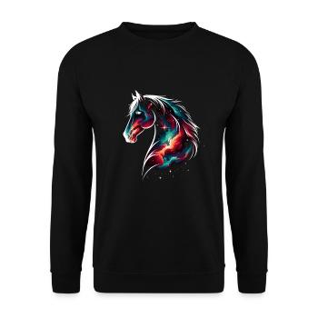Space Horse Animal Horse - Unisex Sweatshirt - black - Front - Alina (178cm) & Michal (187cm)