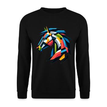 Abstract horse horse - Unisex Sweatshirt - black - Front - Alina (178cm) & Michal (187cm)
