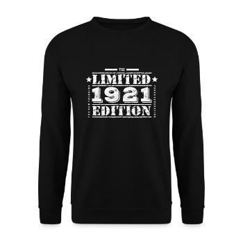1921 Limited Edition Geburtstag - Unisex Pullover - Schwarz - Vorne - Alina (178cm) & Michal (187cm)