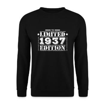 1937 Limited Edition Birthday - Unisex Sweatshirt - black - Front - Alina (178cm) & Michal (187cm)