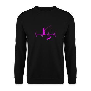 Angel Herzschlag - Unisex Pullover - Schwarz - Vorne - Alina (178cm) & Michal (187cm)