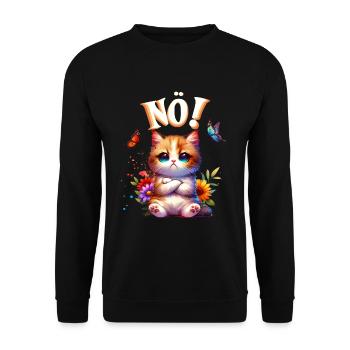 Chat drôle de dire non ! Pour les amoureux des chats - Sweat-shirt Unisexe - noir - Devant - Alina (178cm) & Michal (187cm)