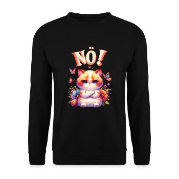 Chat drôle de dire non ! Pour les amoureux des chats - Sweat-shirt Unisexe - noir - Devant - Alina (178cm) & Michal (187cm)