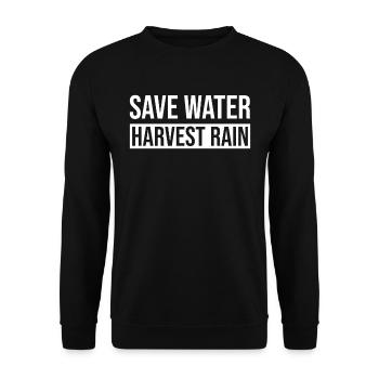 Économiser la récolte de l’eau de pluie - Sweat-shirt Unisexe - noir - Devant - Alina (178cm) & Michal (187cm)