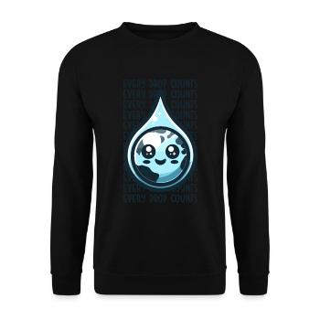 Chaque goutte compte Récolte d’eau de pluie - Sweat-shirt Unisexe - noir - Devant - Alina (178cm) & Michal (187cm)