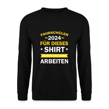 Apprenti conducteur 2024 Cadeau Permis de conduire Drôle - Sweat-shirt Unisexe - noir - Devant - Alina (178cm) & Michal (187cm)