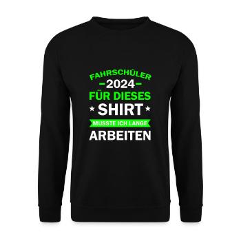 Apprenti conducteur 2024 Cadeau Permis de conduire Drôle - Sweat-shirt Unisexe - noir - Devant - Alina (178cm) & Michal (187cm)