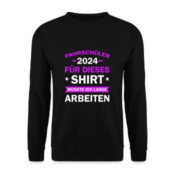 Apprenti conducteur 2024 Cadeau Permis de conduire Drôle - Sweat-shirt Unisexe - noir - Devant - Alina (178cm) & Michal (187cm)
