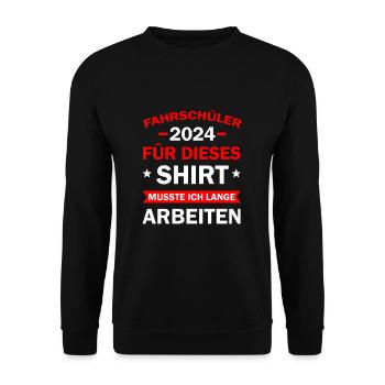 Apprenti conducteur 2024 Cadeau Permis de conduire Drôle - Sweat-shirt Unisexe - noir - Devant - Alina (178cm) & Michal (187cm)