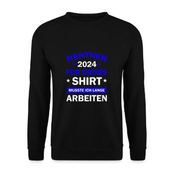 Retirees 2024 Gift Retirement Pension Pension - Unisex Sweatshirt - black - Front - Alina (178cm) & Michal (187cm)