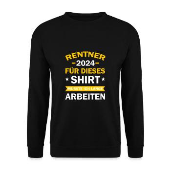 Retirees 2024 Gift Retirement Pension Pension - Unisex Sweatshirt - black - Front - Alina (178cm) & Michal (187cm)