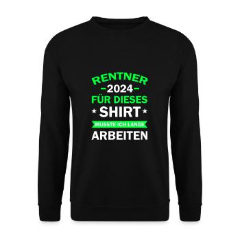 Retirees 2024 Gift Retirement Pension Pension - Unisex Sweatshirt - black - Front - Alina (178cm) & Michal (187cm)