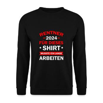 Retirees 2024 Gift Retirement Pension Pension - Unisex Sweatshirt - black - Front - Alina (178cm) & Michal (187cm)