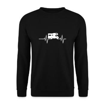 Camping Heart Rate ECG Camper T-Shirt - Unisex Sweatshirt - black - Front - Alina (178cm) & Michal (187cm)