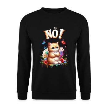 Chat drôle de dire non ! Pour les amoureux des chats - Sweat-shirt Unisexe - noir - Devant - Alina (178cm) & Michal (187cm)