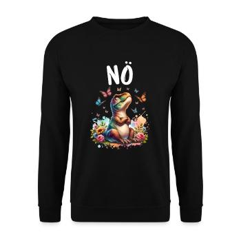 Dinosaur Dinos Saying Nope for Boys and Girls - Unisex Sweatshirt - black - Front - Alina (178cm) & Michal (187cm)