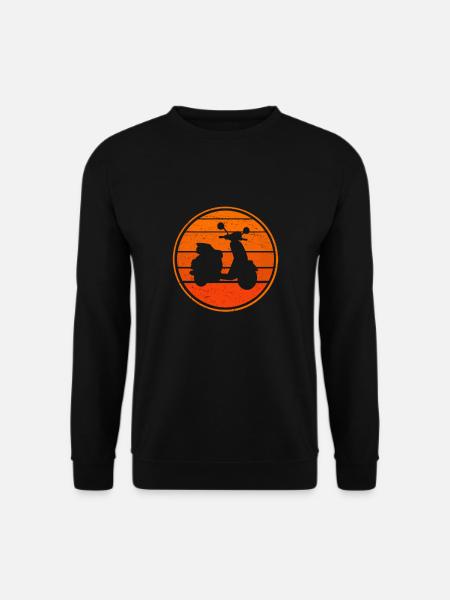 Retro Motorroller Mofa Roller Rollerfahrer Vintage - Unisex Pullover - Schwarz
