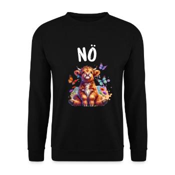 Highland Cow dit non pour les garçons et les filles - Sweat-shirt Unisexe - noir - Devant - Alina (178cm) & Michal (187cm)