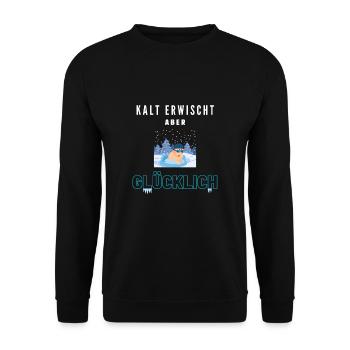 Eisbaden Ice bath baden ice bathing Kältebad kalt - Unisex Sweatshirt - black - Front - Alina (178cm) & Michal (187cm)