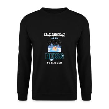 Eisbaden Ice bath baden ice bathing Kältebad kalt - Unisex Sweatshirt - black - Front - Alina (178cm) & Michal (187cm)