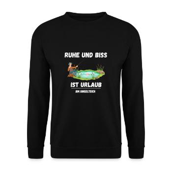 Fishing Pond Fishing Lake Angler Fisherman Fishing Sayings - Unisex Sweatshirt - black - Front - Alina (178cm) & Michal (187cm)