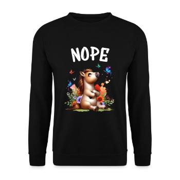 Cheval Drôle Dicton Non pour les amoureux des chevaux - Sweat-shirt Unisexe - noir - Devant - Alina (178cm) & Michal (187cm)