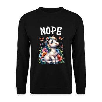 Cheval Drôle Dicton Non pour les amoureux des chevaux - Sweat-shirt Unisexe - noir - Devant - Alina (178cm) & Michal (187cm)