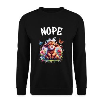 Highland Cow dit non aux garçons et aux filles - Sweat-shirt Unisexe - noir - Devant - Alina (178cm) & Michal (187cm)