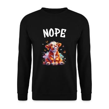 Highland Cow dit non aux garçons et aux filles - Sweat-shirt Unisexe - noir - Devant - Alina (178cm) & Michal (187cm)