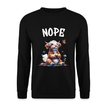 Highland Cow dit non aux garçons et aux filles - Sweat-shirt Unisexe - noir - Devant - Alina (178cm) & Michal (187cm)