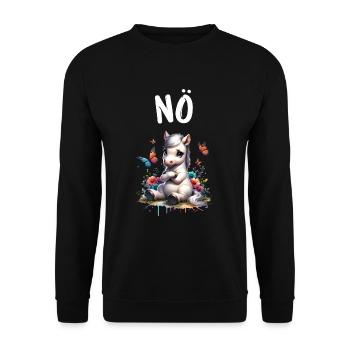 Cheval Drôle Dicton Non pour les amoureux des chevaux - Sweat-shirt Unisexe - noir - Devant - Alina (178cm) & Michal (187cm)