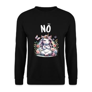 Licorne disant non Garçon et fille Créature mythique - Sweat-shirt Unisexe - noir - Devant - Alina (178cm) & Michal (187cm)