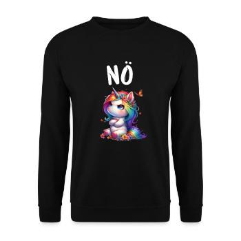 Licorne disant non Garçon et fille Créature mythique - Sweat-shirt Unisexe - noir - Devant - Alina (178cm) & Michal (187cm)