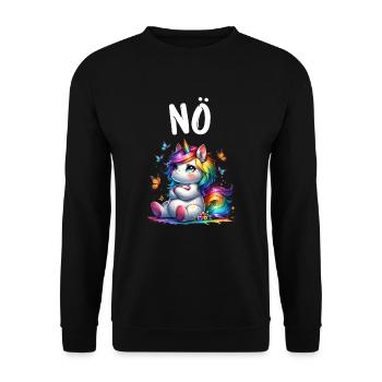 Licorne disant non garçon et fille créature mythique - Sweat-shirt Unisexe - noir - Devant - Alina (178cm) & Michal (187cm)