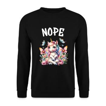 Licorne disant non Garçon et fille Créature mythique - Sweat-shirt Unisexe - noir - Devant - Alina (178cm) & Michal (187cm)