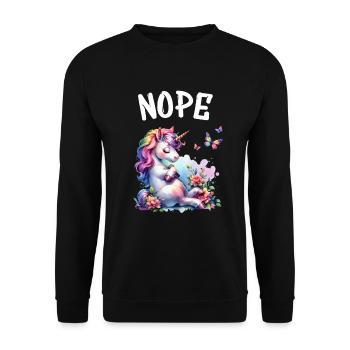 Licorne disant non Garçon et fille Créature mythique - Sweat-shirt Unisexe - noir - Devant - Alina (178cm) & Michal (187cm)