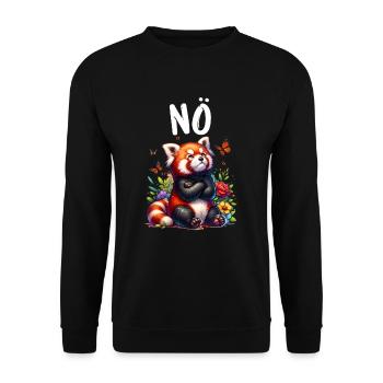 Red Panda Funny Saying Nope Fire Fox - Unisex Sweatshirt - black - Front - Alina (178cm) & Michal (187cm)