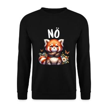 Red Panda Funny Saying Nope Fire Fox - Unisex Sweatshirt - black - Front - Alina (178cm) & Michal (187cm)