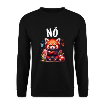 Red Panda Funny Saying Nope Fire Fox - Unisex Sweatshirt - black - Front - Alina (178cm) & Michal (187cm)