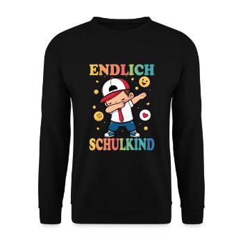 Finally schoolchild, start of school, school enrollment - Unisex Sweatshirt - black - Front - Alina (178cm) & Michal (187cm)