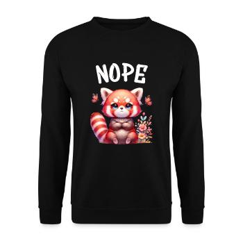 Red Panda Funny Saying Nope Fire Fox - Unisex Sweatshirt - black - Front - Alina (178cm) & Michal (187cm)