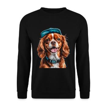 Cavalier King Charles Spaniel Snapback Cap Chien - Sweat-shirt Unisexe - noir - Devant - Alina (178cm) & Michal (187cm)
