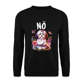 Havanese Lustiger Spruch Nö für Hundeliebhaber - Unisex Pullover - Schwarz - Vorne - Alina (178cm) & Michal (187cm)