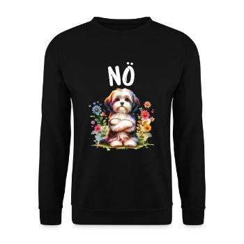 Havanese Lustiger Spruch Nö für Hundeliebhaber - Unisex Pullover - Schwarz - Vorne - Alina (178cm) & Michal (187cm)