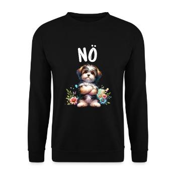 Havanese Lustiger Spruch Nö für Hundeliebhaber - Unisex Pullover - Schwarz - Vorne - Alina (178cm) & Michal (187cm)