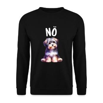 Havanese Lustiger Spruch Nö für Hundeliebhaber - Unisex Pullover - Schwarz - Vorne - Alina (178cm) & Michal (187cm)